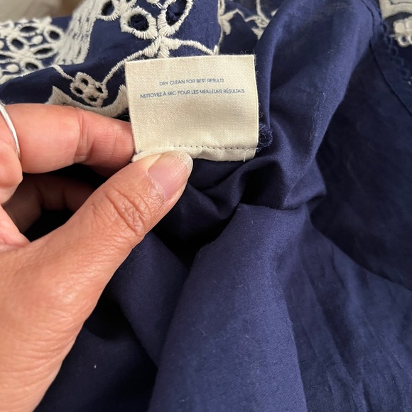 Edme & Esyllte Anthropologie Navy White V Neck Dress with Pockets Size Medium - Picture 9 of 10